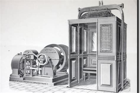 photo des premiers ascenseurs